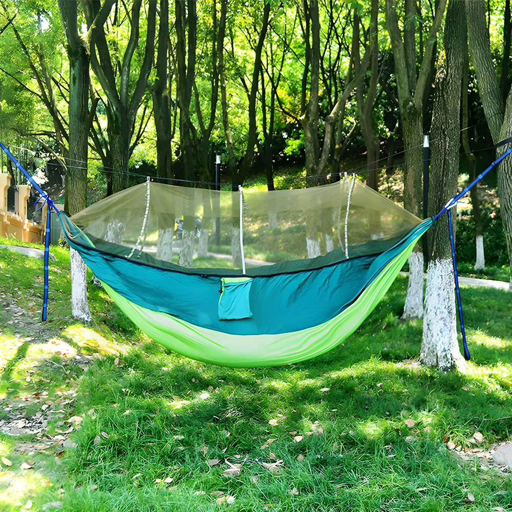 Outdoor Camping Hammock Portable Tourist Sleeping hammock Hanging Bed With Mosquito Net Ultralight 1-2 Person Go Swing 260x140cm