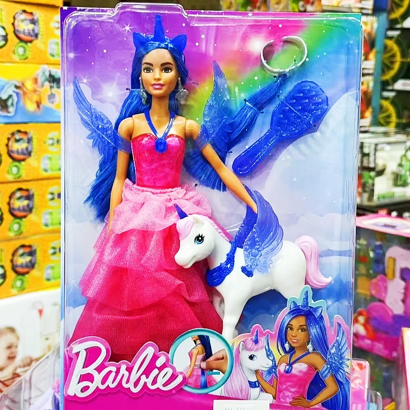 Original barbie sereia boneca brinquedo rosa fantasia oceano princesa acessórios de cabelo concha brinquedos para menina articulações móveis boneca cauda peixe