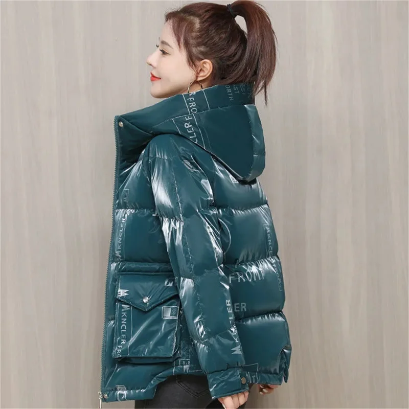 Daunen baumwoll jacke für Damen Winter tragen neue koreanische Stil Alter reduzierende bedruckte Baumwoll jacke für Damen kurzen und dicken Mantel