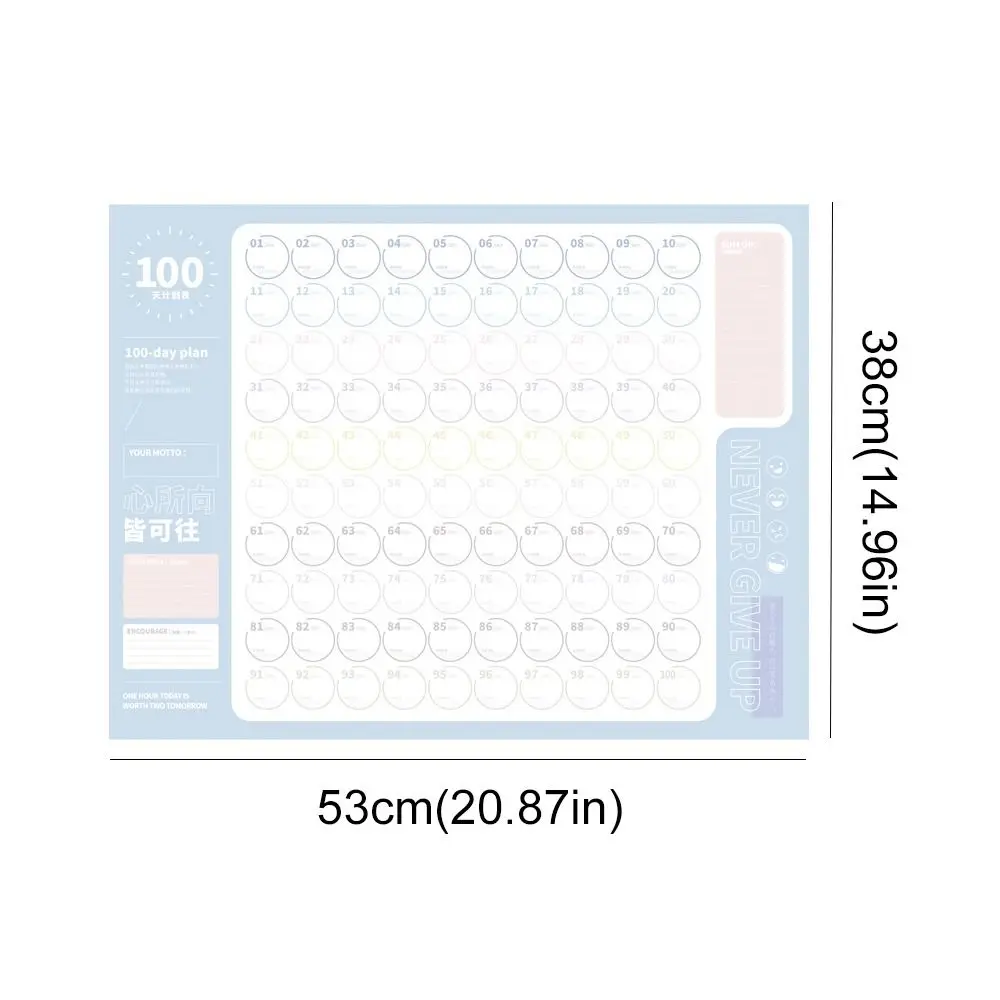 To Do List 100 วันแผนแผ่นฟิตเนสลดน้ําหนัก Plan ตรวจสอบรายการแผ่นเวลาวันที่ Organizer Agenda Wall Schedule Planner