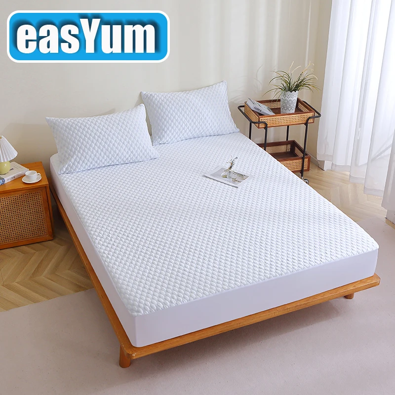 EU Size 35% Bamboo Fiber 65% Polyester , cooling feeling , 30cm Protective Height, Mattress Pad Protector