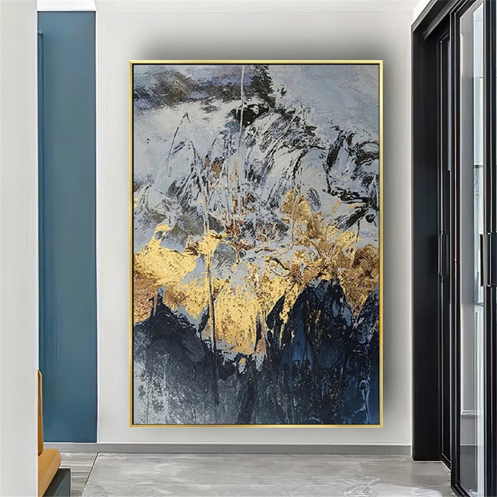 مجردة المناظر الطبيعية جدار الطلاء رسمت باليد النفط اللوحة جدار صورة فنية لمطعم قماش ديكور المنزل عمل فني مخصص