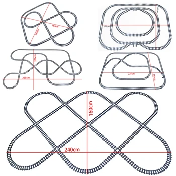 City high-tech trains Flexible tracks Forked straight curved rails crossing switch building block bricks creative toys for children