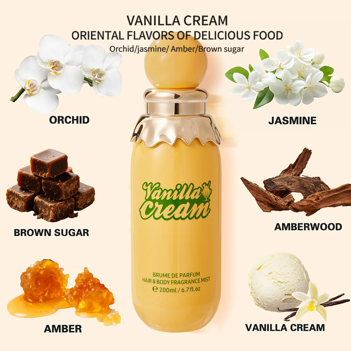200ml Parfum Amerika Selatan aroma marshmallow semprotan kosmetik wanita tahan lama