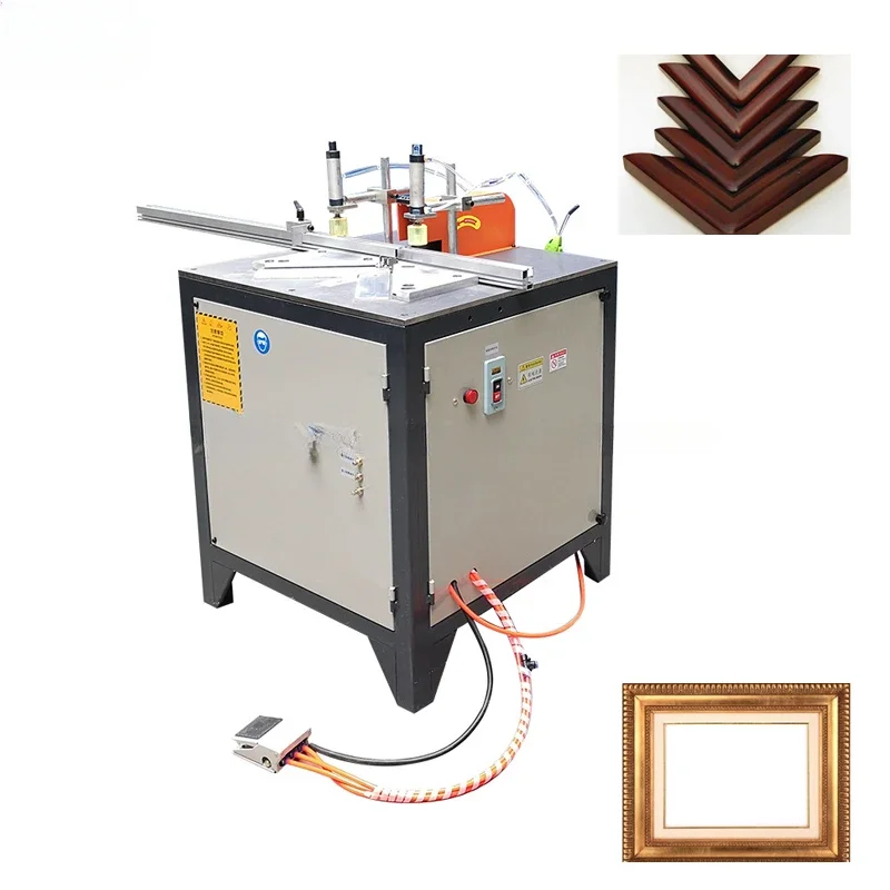 

Photo frame countertop wood angle iron steel cutting machine double - headed aluminium profile angle cutter notching machine