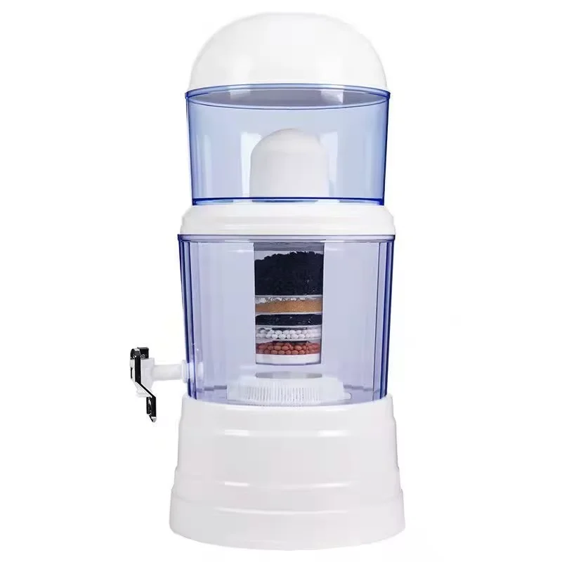 Multi Stage Water Filter Drinking Mineral Stone Water Filter Pot Gravity 14L 16L Water Filter