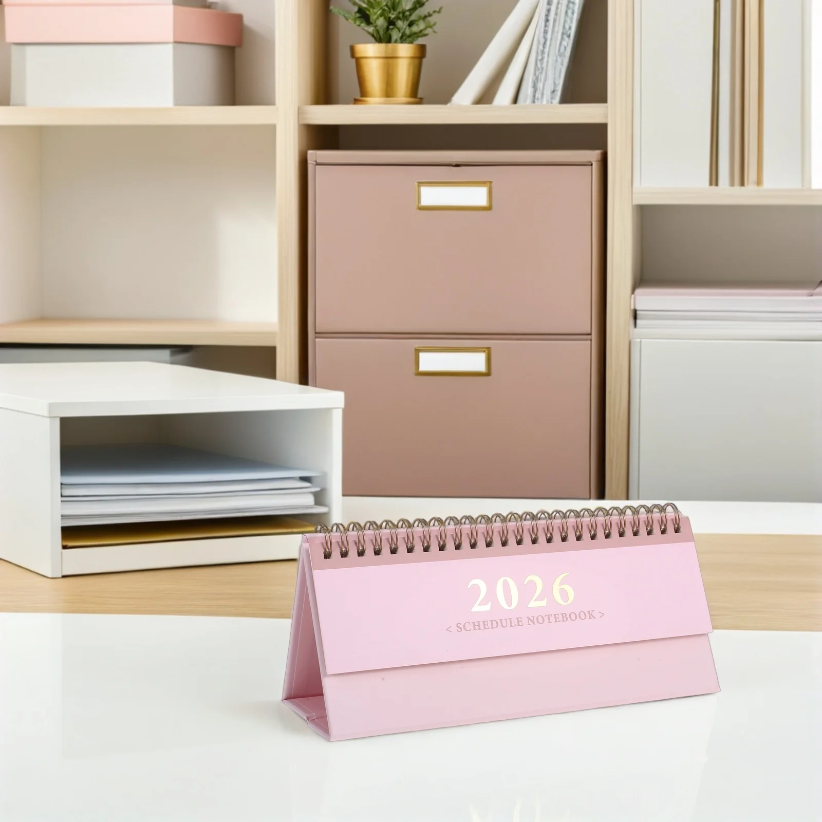 

Aesthetic Desk Calendar 2025-2026 Compact Flip Planner 15 Months 2025-Dec 2026 Materials Stylish Design Home Office
