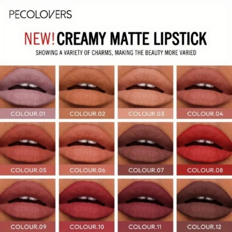 Matte Velvet ลิปสติกดินสอ Moisturizing เซ็กซี่สีแดง Lip Liner Crayon ยาวนานกันน้ํา Non-stick Lip Tint เครื่องสําอาง