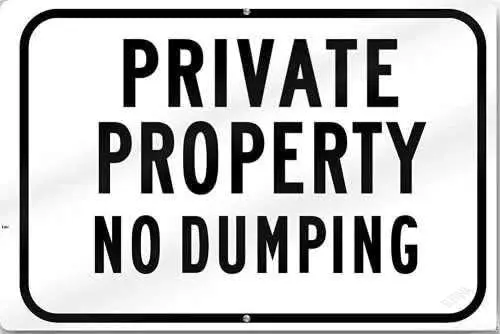 Metal Tin Signs Vintage 9foya& Home Decor Safety Sign Private Property No Dumping 8x12 Inch Sign Customized Wall Plaque Retr