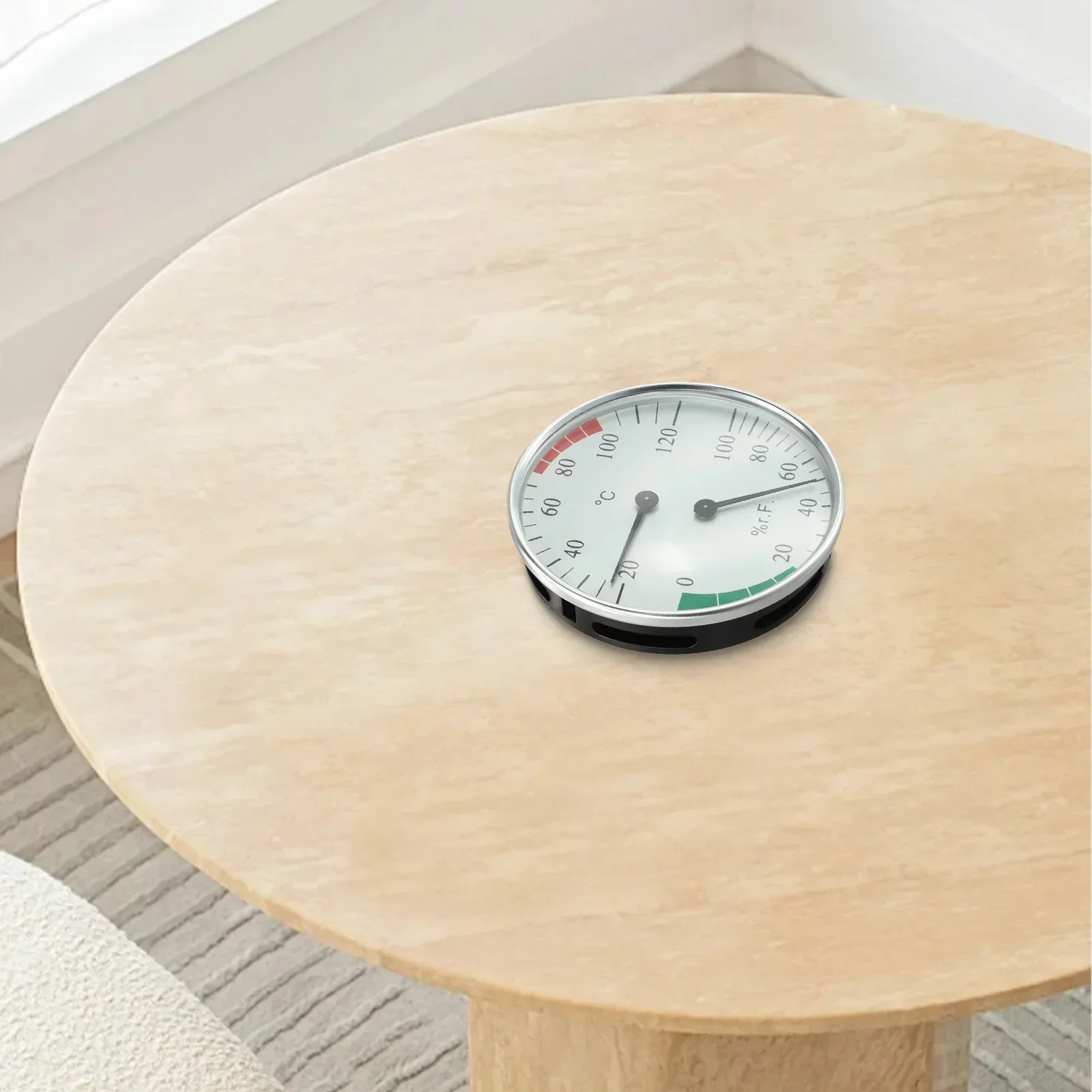 10*10cm Wall Mounted Hygrometer Temperature Range 10-120 Physical Temperature Sensor Ventilation Holes Design Easy To Read Dial