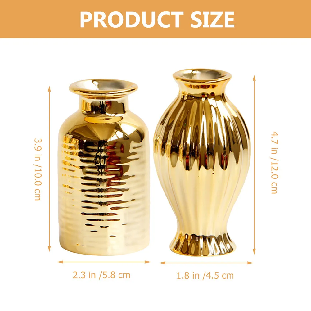 2Pcs European Ceramic Flower Vase Nordic Style Flower Bottle Home Use Long Table Vase Modern Centerpiece Decoration