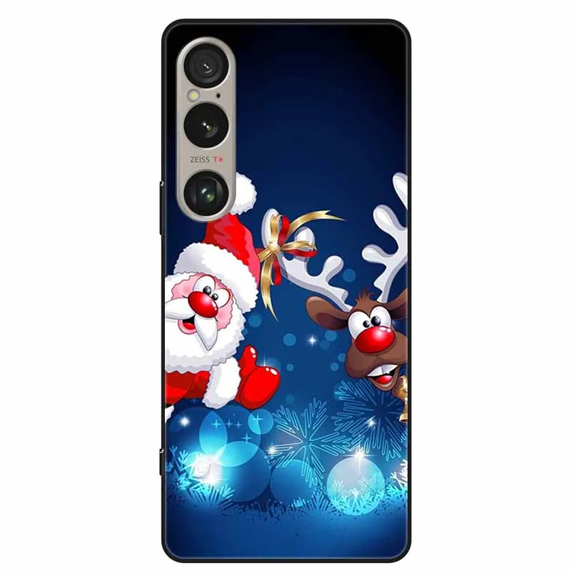 Christmas Phone Cases For Sony Xperia 1 V 5G Case Soft Silicone Cover for Sony Xperia1 II III IV Protective Capa 1II 1II 1V 1IV