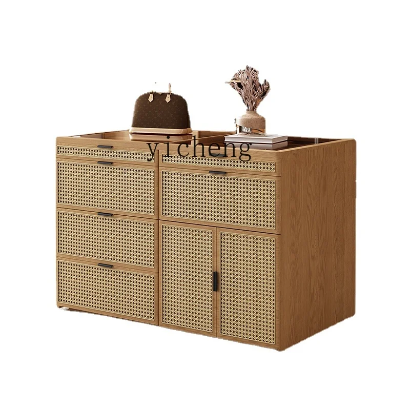 

ZC Log Zhongdao Cabinet Cloakroom New Light Luxury Rattan Woven Zhongdao Table Bedroom Decor Storage Locker