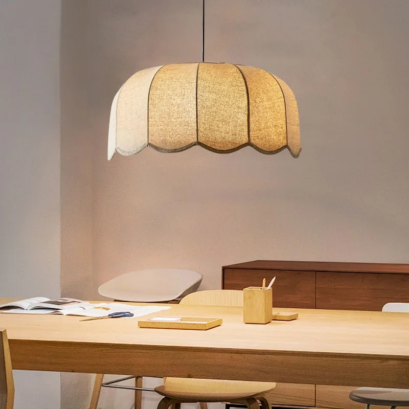 

E27 Подвесной светильник с цветком, подвесной светильник с абажуром из ткани для фермерского дома, потолочный светильник с регулируемой высотой, гостиничный магазин, люстра для столовой