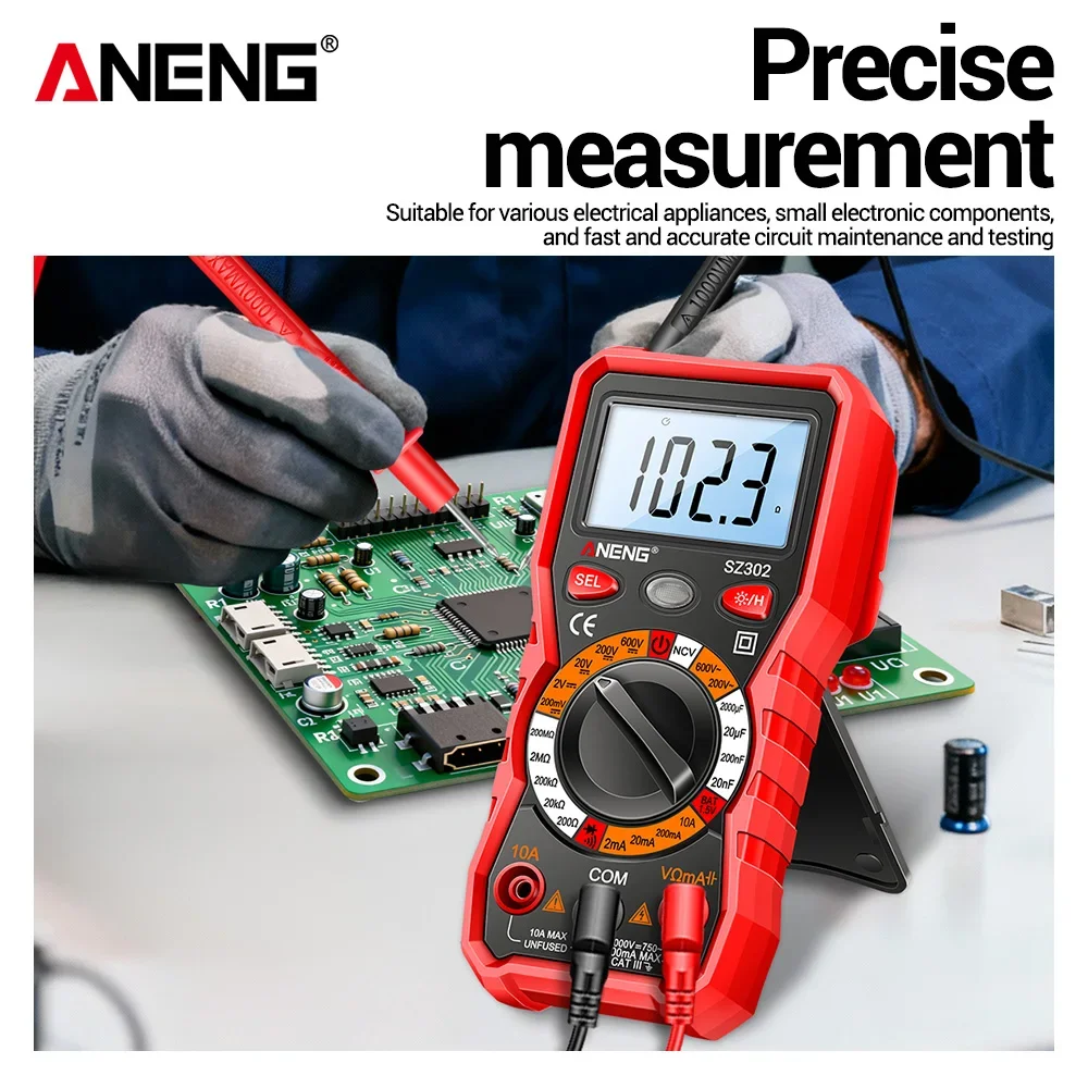 Picture 3: ANENG SZ302 Digital Multimeter 4000 Counts AC DC Voltage Current Resistance Capacitance NCV Tester Portable Electrical Tool