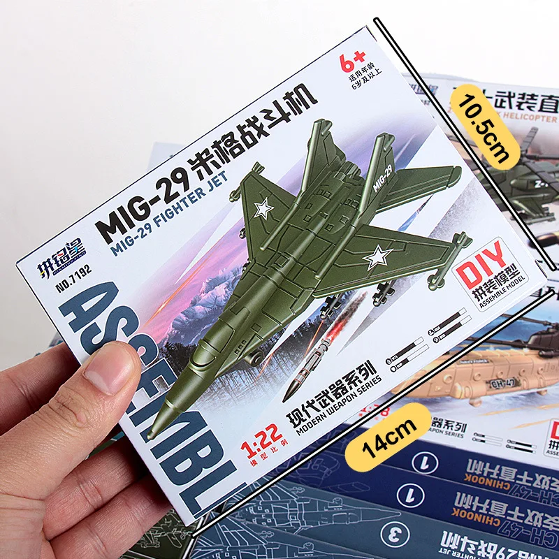 Uma peça mini jatos de combate modelos de helicóptero diy montado aeronaves brinquedos presentes das crianças kits de construção educacional para crianças