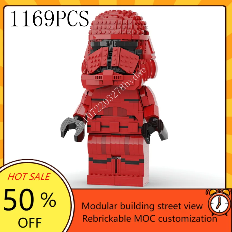 MOC Space Battle Series Sith Trooper helmet Figure Model Custom Puzzles Technology Education DIY Creative Assembly Toy Kid Gifts
