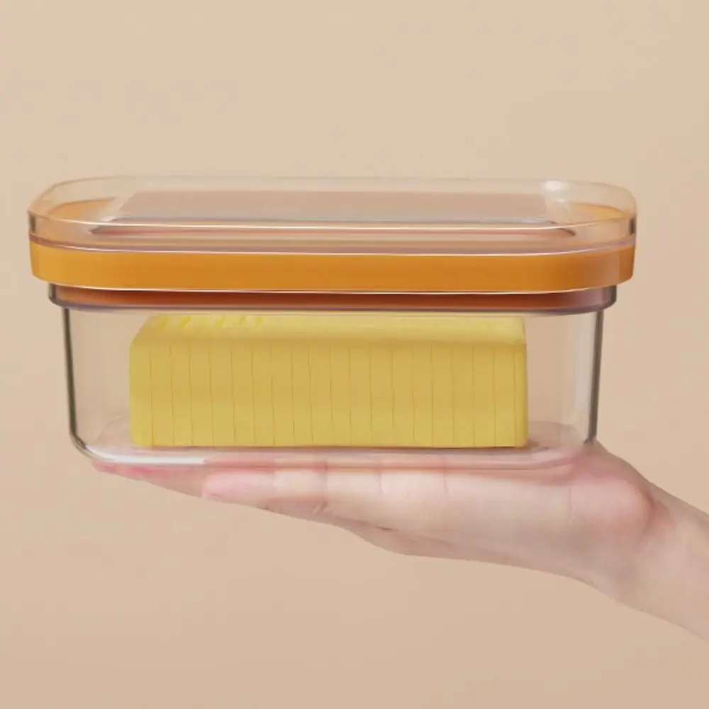 Household Hand Press Butter Keeper Plastic with Sealing Lid Butter Slice Container Anti-Scratch Butter Slicing Box Fridge