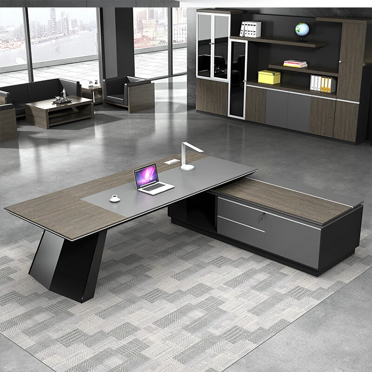 

Boss Desk Light Luxury Company President Manager Desk Modern Custom Desk and Chair Combination Office Furniture