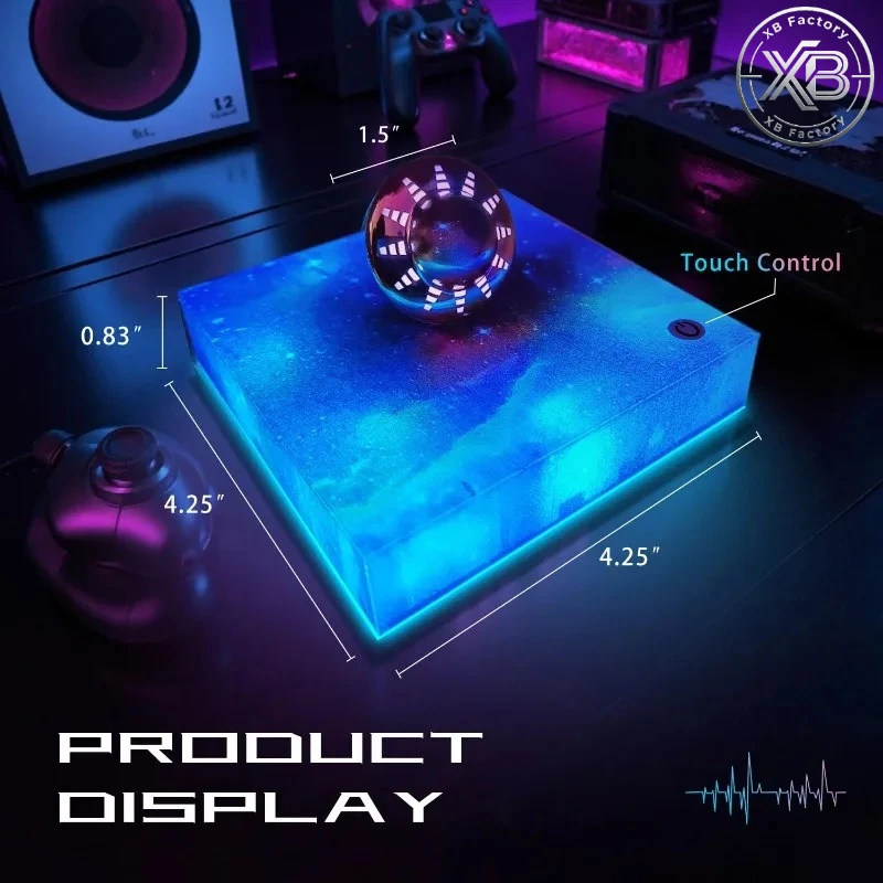 Levitating UFO Lamp Floating 360° Rotating Galaxy Light Display Cool Tech Gadgets Desk Decor for Office Home Gift for Men Girls