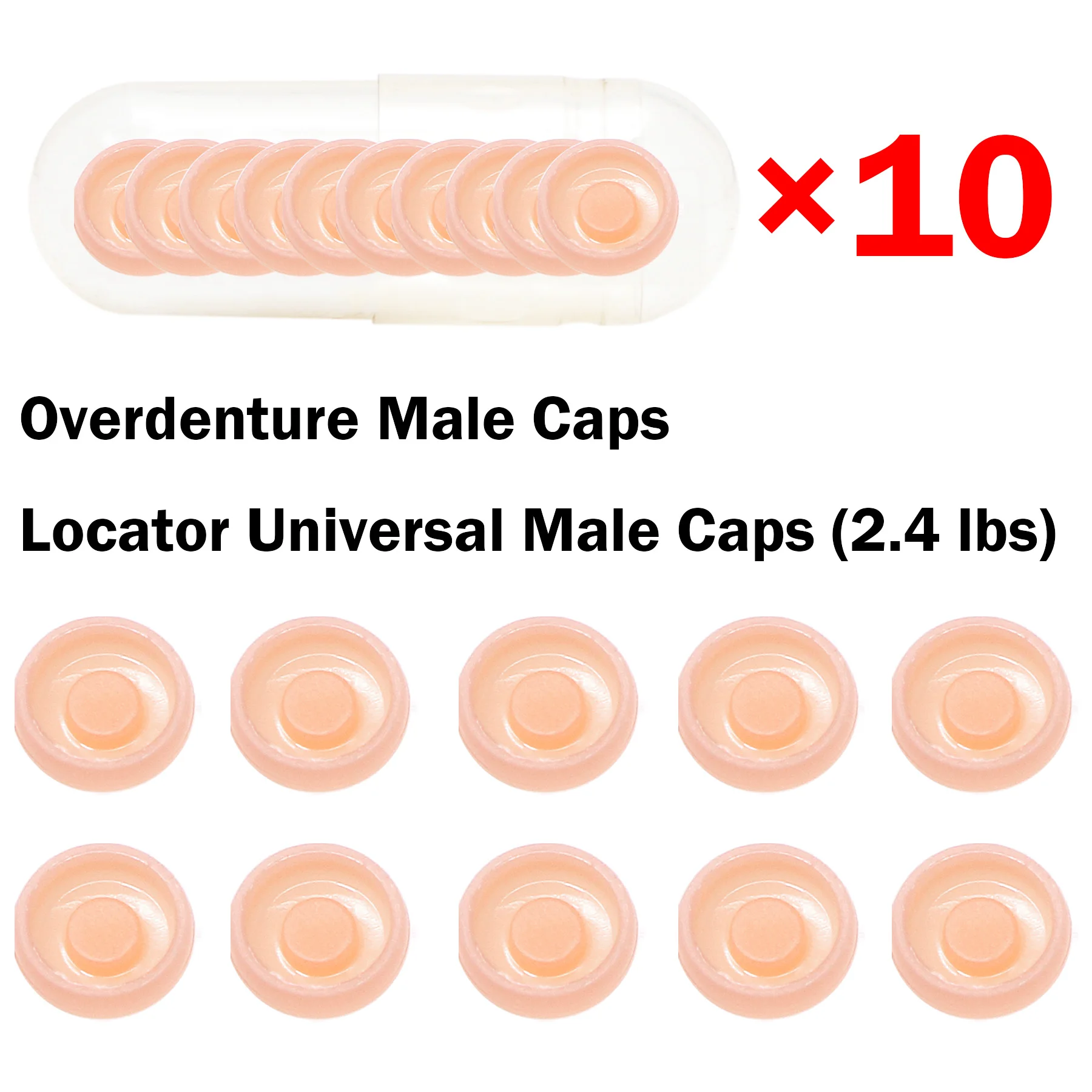 

10Pcs/set Universal Overdenture Implant Strong Removable Retentive Caps 2.4lbs