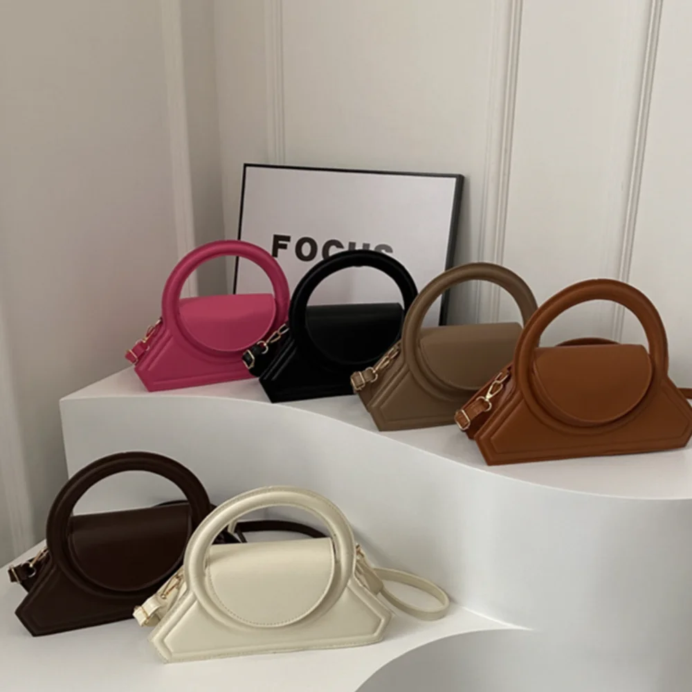 Leather Work Bag - Solid Color Pu Leather Elegant Tote