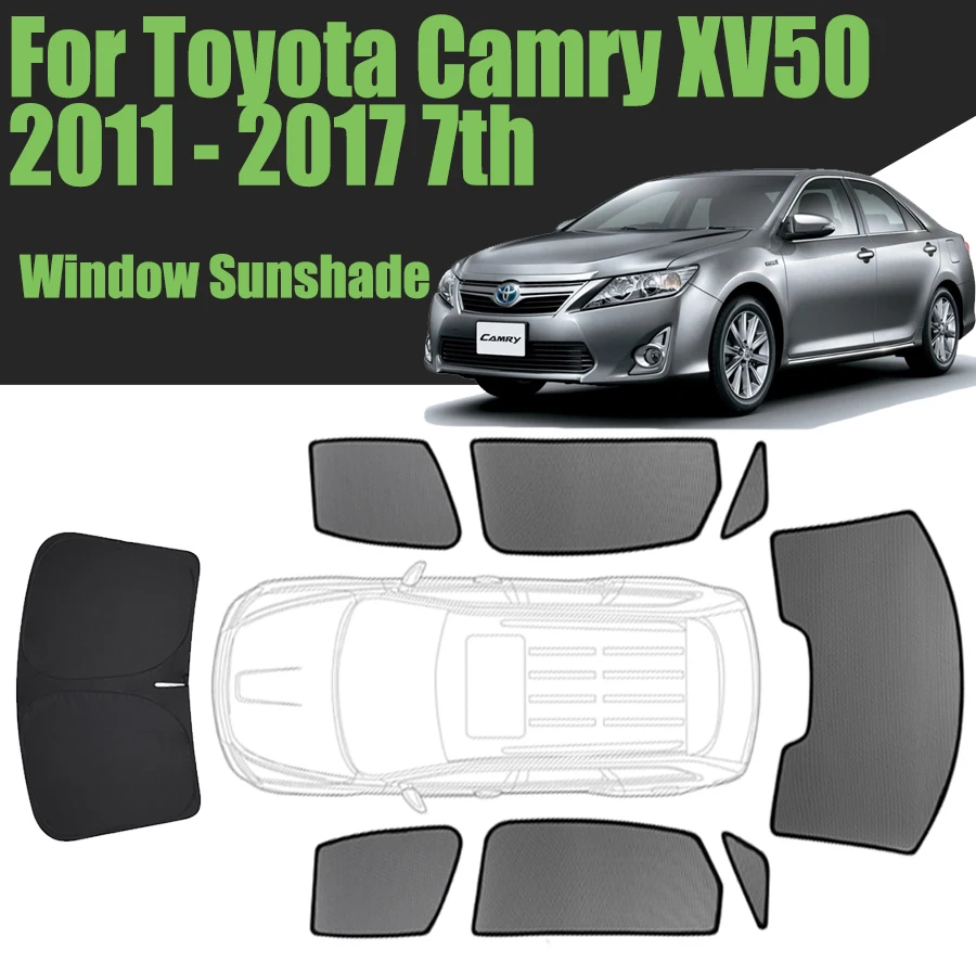 

Солнцезащитный козырек на окно автомобиля на заказ для Toyota Camry Sedan XV50 2011-2017 7-го поколения, магнитная штора, сетка на переднее лобовое стекло