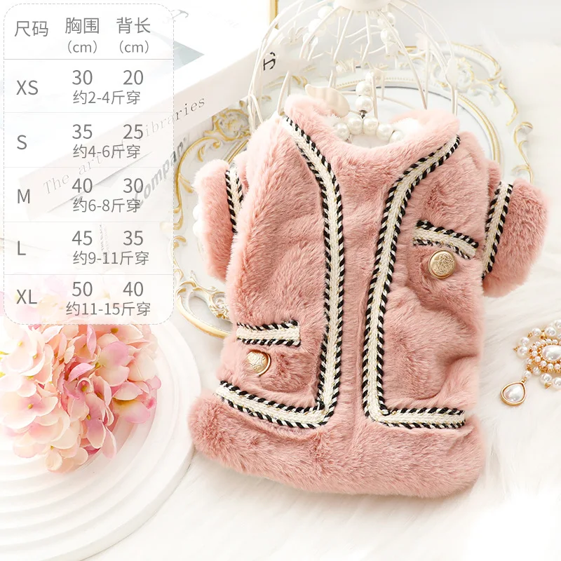 luxury Dog Clothes Autumn Winter Thick Cat Princess Cotton Sweater Coat Cat Pomeranian Schnauzer Puppy Costume Yorkshire Pugs