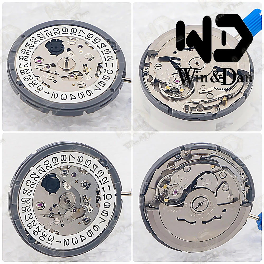 

Win&Dan NH35/NH35A Genuine 24 Jewelry High Accuracy Automatic Mechanical Movement White Date 3 o'clock Watch Repair Accessories