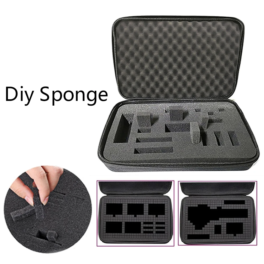 Tool Case For Drill Tools Kit EVA Canvas Storage Bags With DIY Sponge Travel Zipper Bag Earphone Drone Hard Drive Accessories