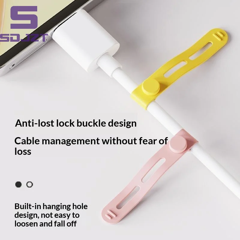 10 PCS Creative Silicone Cable Organizer Data Cable Headphone Cable Storage Charging Cable Sorting Multifunctional Winder Strap