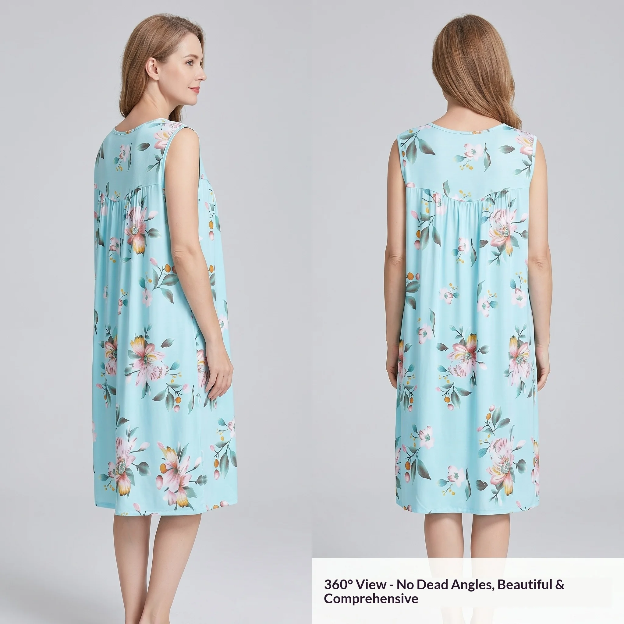 Sommer-Nachthemden und Pyjamas für Frauen mittleren und älteren Alters, Sommerkleider, Umstandsmode in Übergrößen, Sommerkleidung – Detail 1