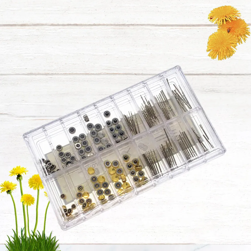 

Набор для ремонта часов: 170 шт. сменных заводных головок, пружинных шпилек, водонепроницаемых трубок и инструментов для профессиональных часовщиков