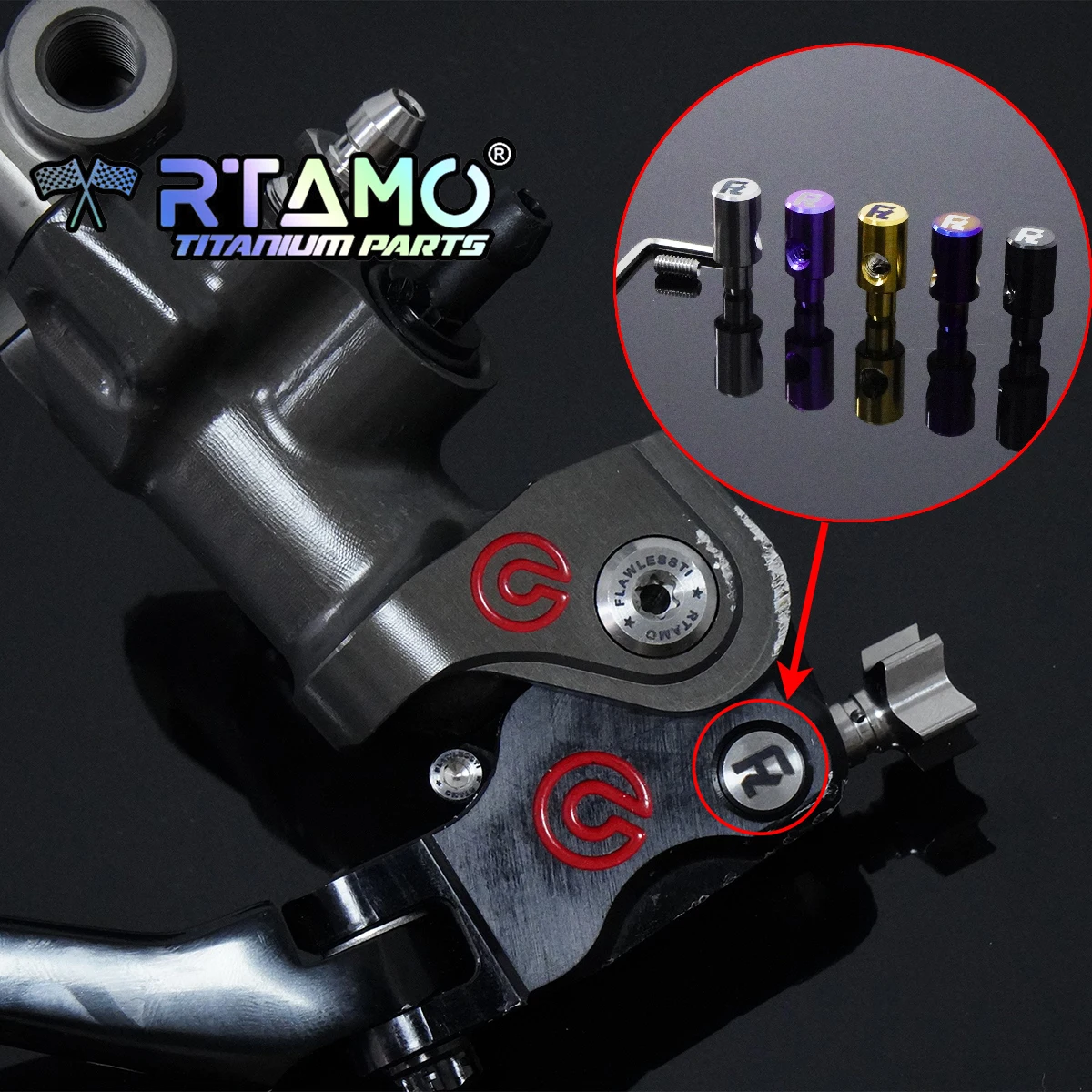 RTAMO Gr5 Titanium Pump Pin Lever Bolt with Jackscrew for Brembo Moto GP Pump