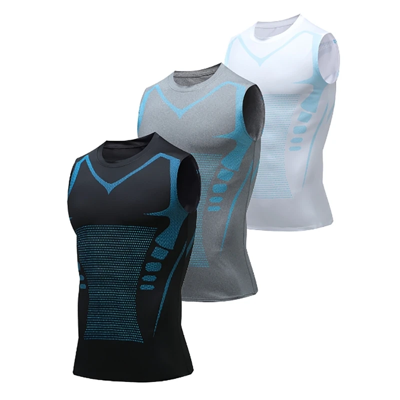 

Compression Shirt Tanks Top Sleeveless Workout Quick Dry Shirt Athletic Bodybuilding Tees Gym Muscle Shirt for Men