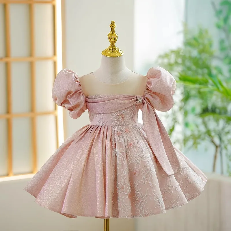 Children's Formal Dress Princess Dress Girls' High-end Host Showcase One-year-old Piano Performance Costume Birthday Puffy Dress