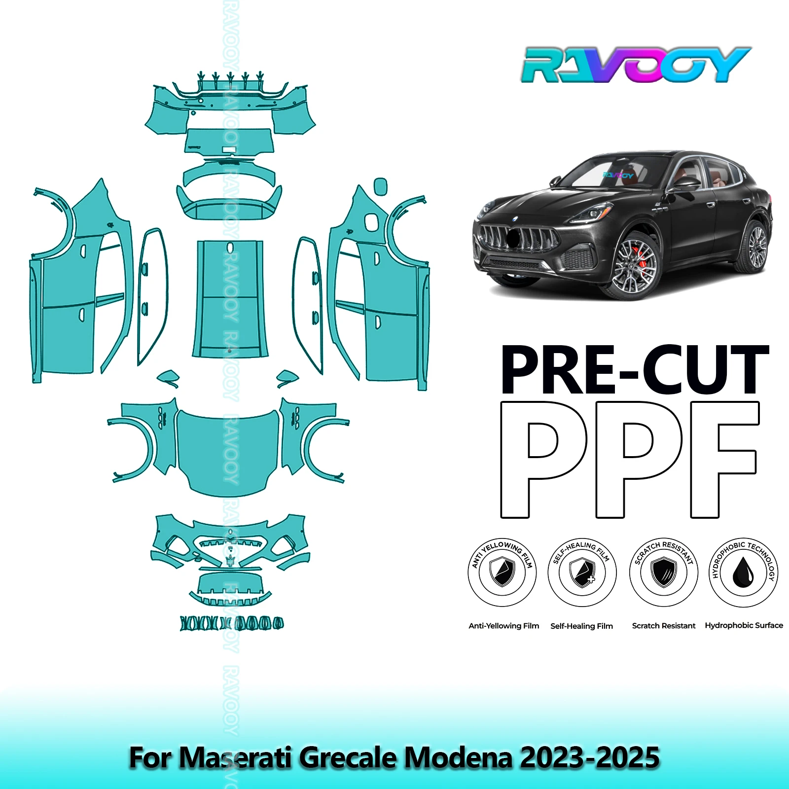 

8.5Mil Precut PPF Paint Protection Film Full Vehicle For Maserati Grecale Modena 2023-2025