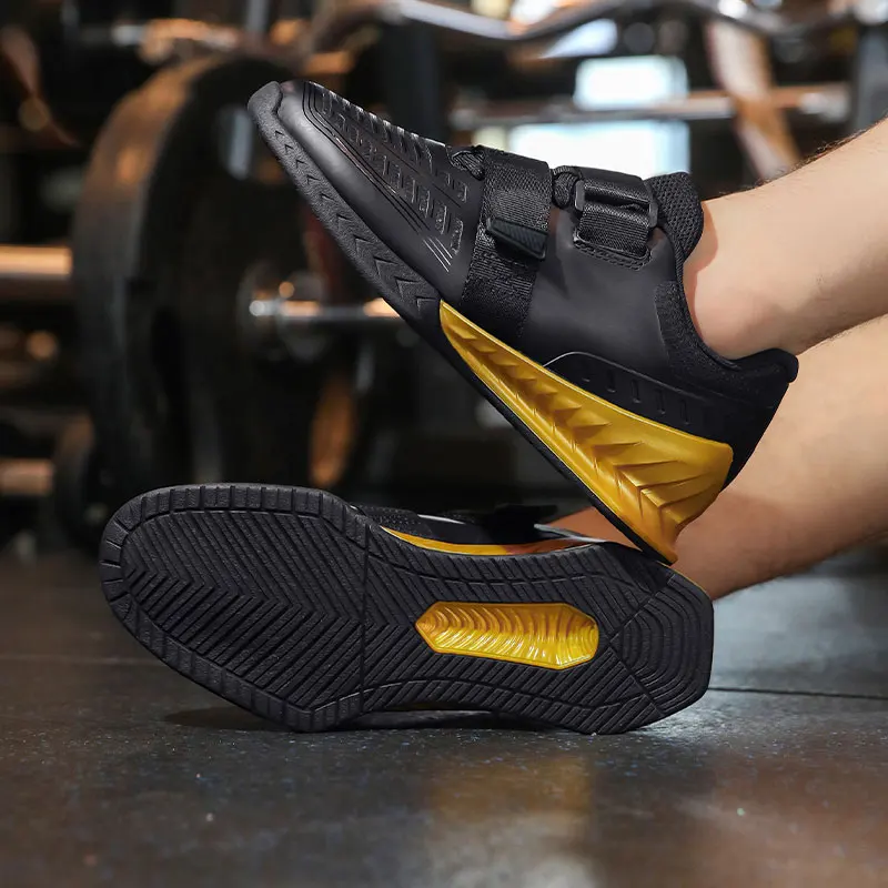 2025 nouvelle marque de luxe Squat profond chaussures de traction dure chaussures unisexes chaussures d'haltérophilie chaussures d'entraînement Couple haut chaussures de Fitness en salle