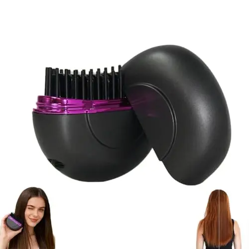 Mini plancha de pelo recargable, portátil, cepillo alisador de pelo, recargable, calentamiento rápido, portátil, viaje para mujeres