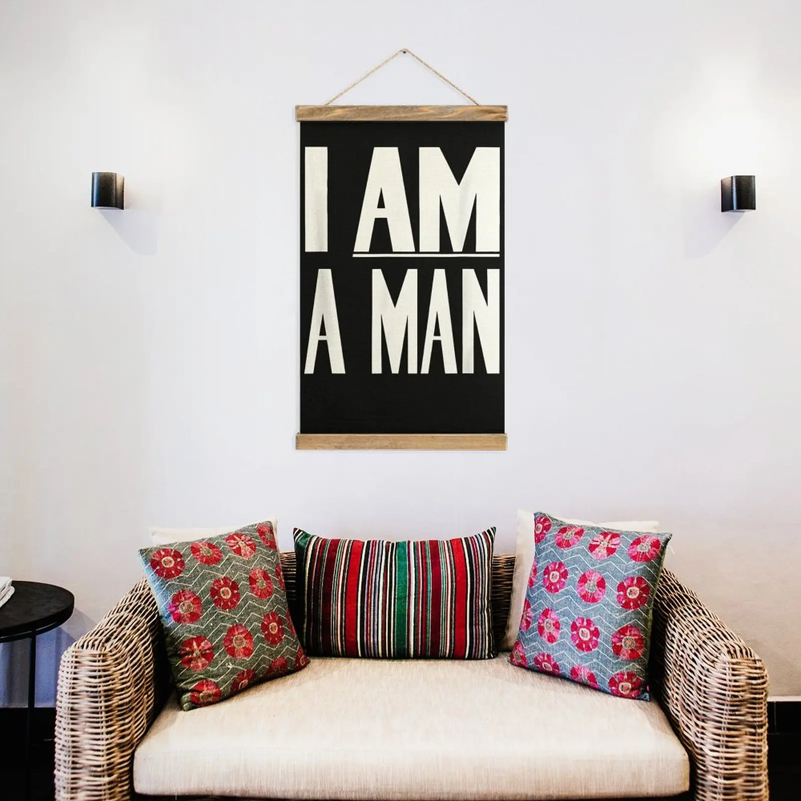 أنا رجل جريئة بيان الكتان معلقة اللوحة الجدة صورة غرفة نوم صورة معلقة الفكاهة الرسم الأبيض تزيين