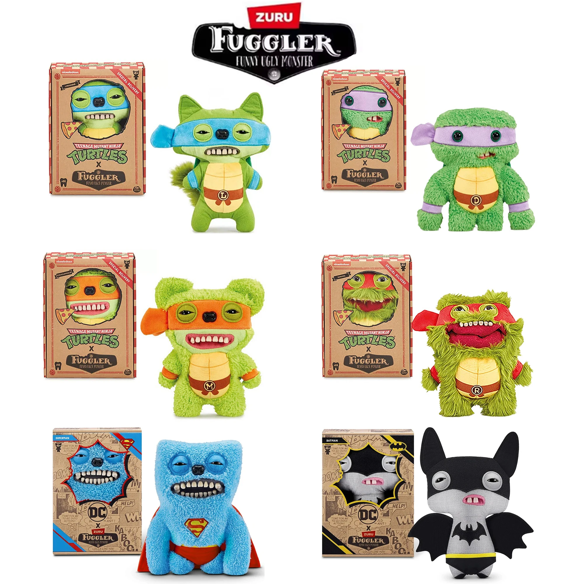 

100% Original Fuggler Plush Toys Ugly Monster Teenage Mutant Ninja Turtles Fugg DC Superman Batman Harley Quinn Dolls Toys Gifts