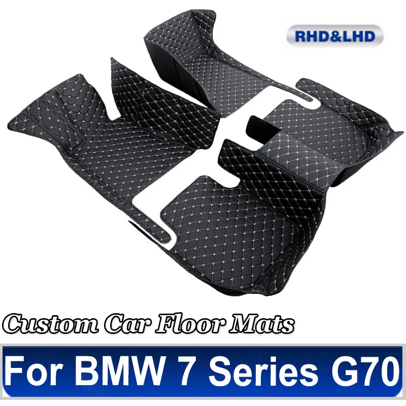 

Custom Car Floor Mats for BMW 7 Series G70 2023 2024 Years Artificial Leather Carpet Interior Car Accessories