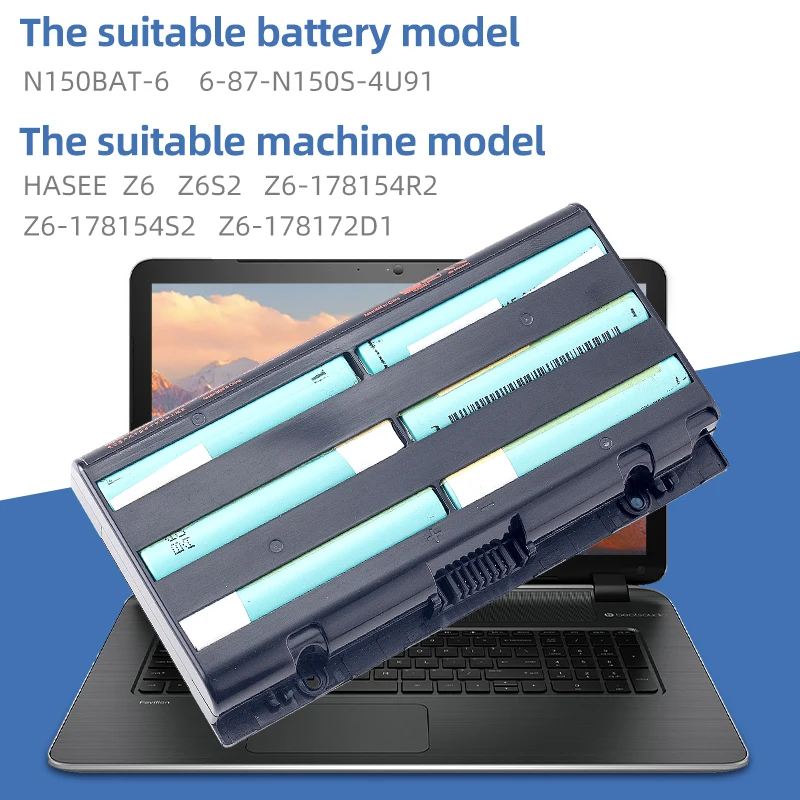 SUOZHAN nuova batteria per Laptop N150BAT-6 per Clevo N150BAT-6 N170SD N150SD N151SD N155S 6-87-N150S-4292 11.1V 62WH