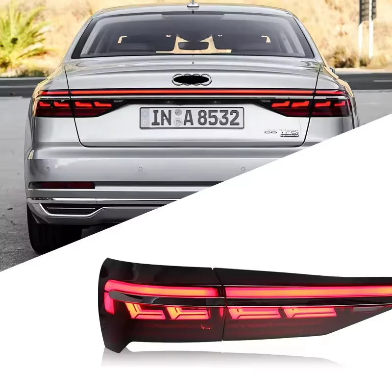 

Fit for Audi A6 taillight assembly 2019-2021 Audi A6 taillight modified to LED through type running brake light stop light