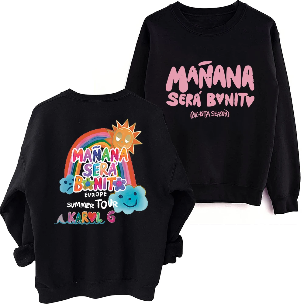 

Karol G Mañana Será Bonito Summer Europe Tour Sweatshirt Harajuku Round Neck Long Sleeve Oversized Hoodie Fans Gift