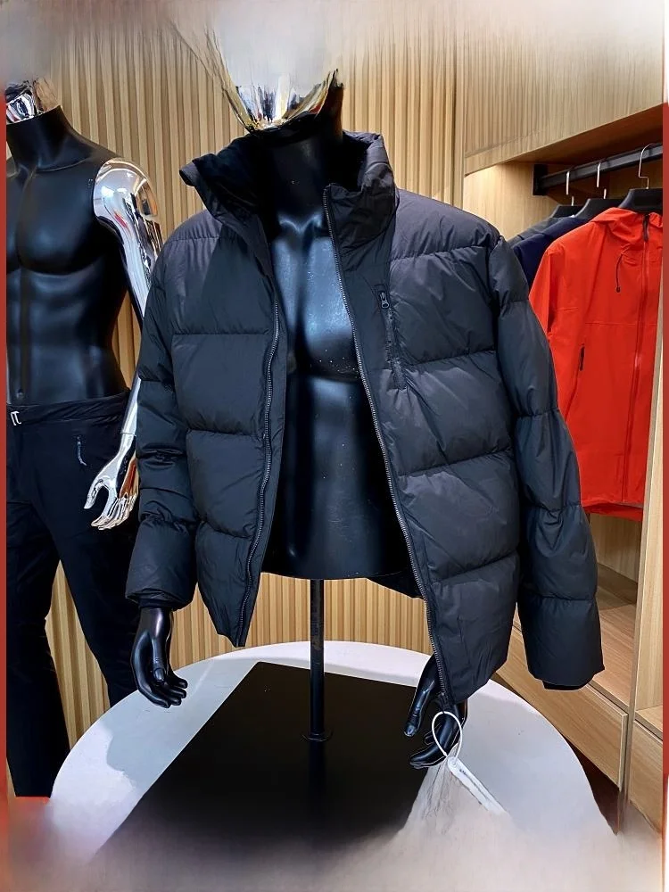 

High-End Winter Men's Outdoor High-Fill Thiened Stand Collar Windproof Bread down Jaet Pure Color Faion Urban Sle