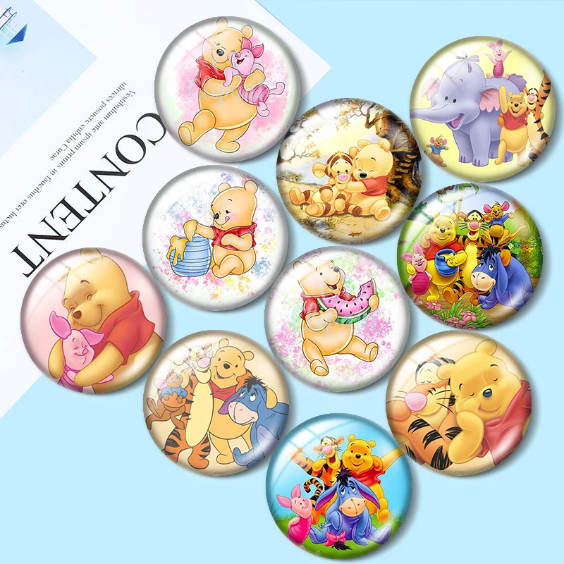 

Cartoon Little Bear And Tiger 12mm/18mm/20mm/25mm Round photo glass cabochon demo flat back Making findings