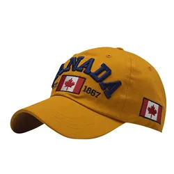 Canada Caps Men Women Summer Fashion Dad Hat Flag Letter Embroidery Black White Baseball Cap Women Gorras Hombre Souvenirs