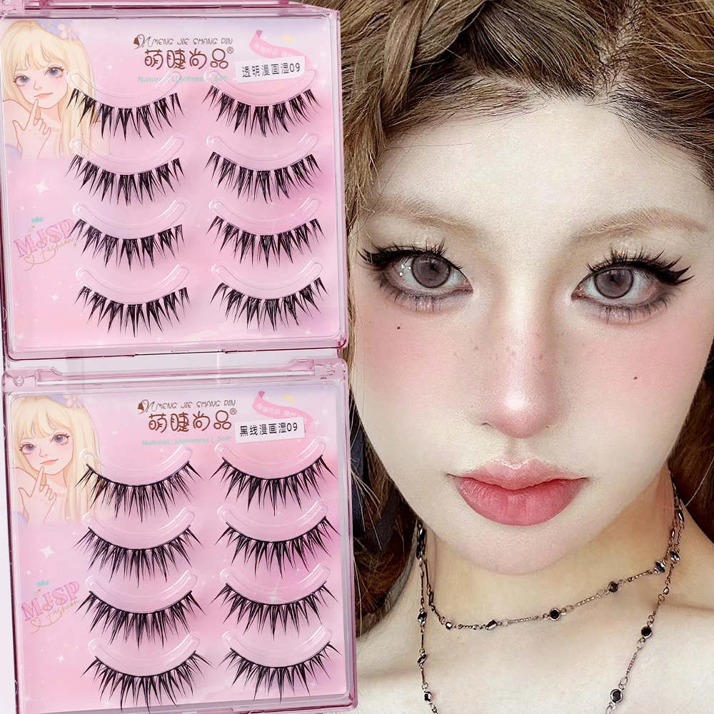 Manga Lashes Natural Look Fałszywe rzęsy Cosplay Fałszywe rzęsy Anime Lashes Mink Wispy Fluffy Spiky 3D Volume Eyelashes Pack