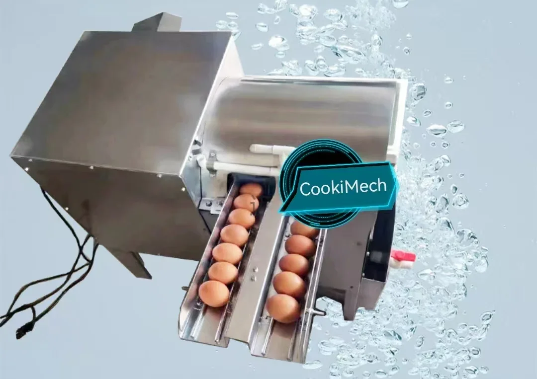 Commercial Double Row Egg Washing Machine 4000pcs/H Egg Washer Steel Construction with Motor Core Components Retail Industries